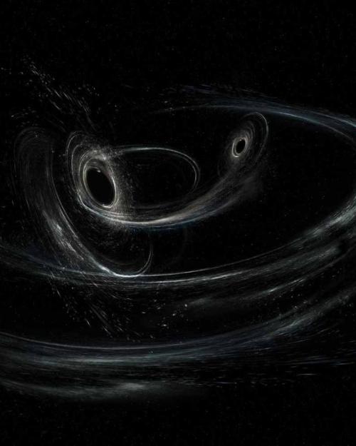 		Illustration of two black holes
	