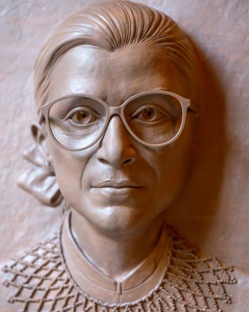 		Carving of a face: Ruth Bader Ginsburg
	