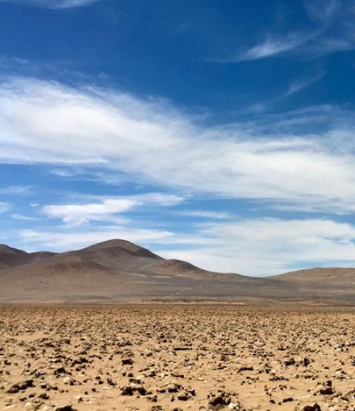  Arid land, hill in the background