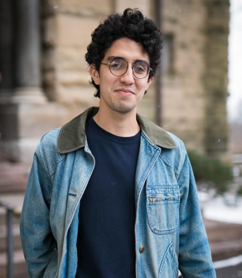  Benjamin Montano outside Uris Library