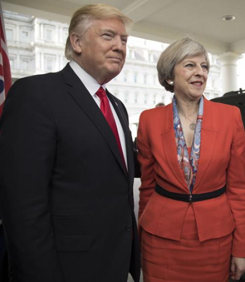 		 Theresa May and Donald trump
	