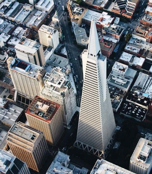		 San Francisco downtown from overhead
	