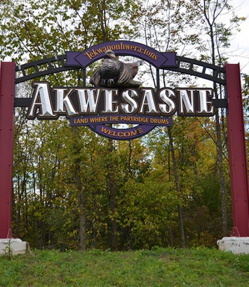 		 Entrance to the Akwesasne reservation
	