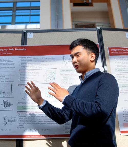 		 Eric Lei ’20 presents research during the CURB Spring Symposium Forum May 2 in Duffield Hall.
	