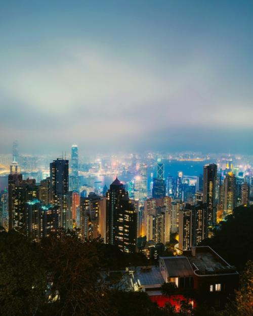 		Hong Kong at night 
	