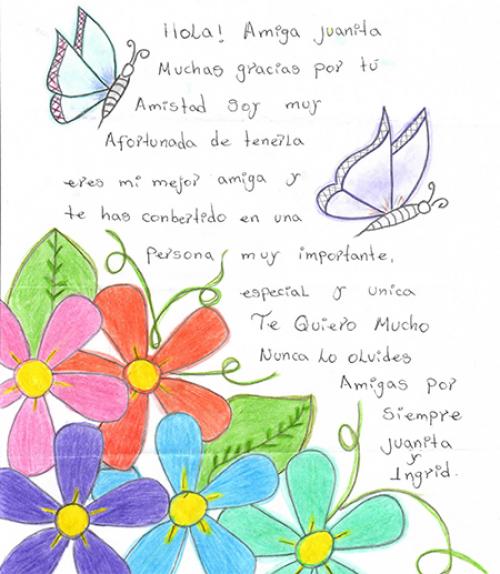		 letter in spanish with flowers
	