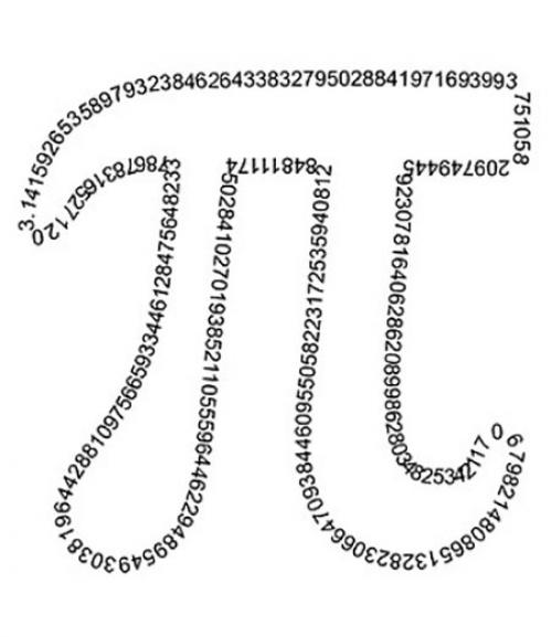 		 The numeral Pi made up of the numbers of Pi
	