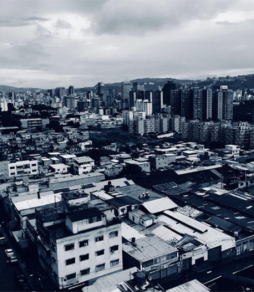  Black and white image of a city