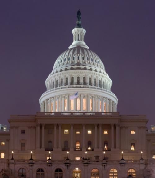 		 Image of US Capitol Building at Night
	