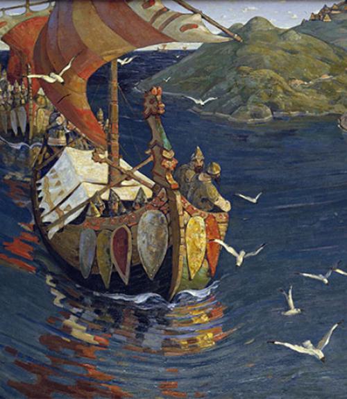 		 A Viking ship
	