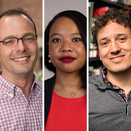 headshots of three professors