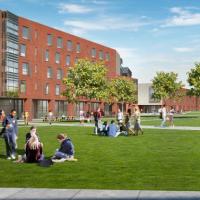Illustration of future north campus residence halls