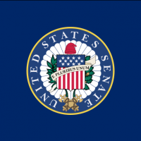 		Flag in the center of a circle with "E Pluribus Unum" across it
	