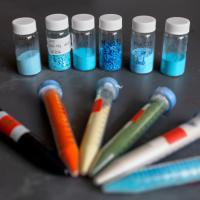 		Vials of colored substances
	