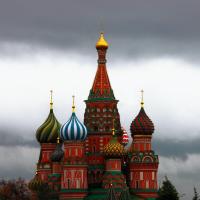 		Elaborate, painted building (St. Basil's Cathedral, Moscow)
	