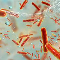 Drawing depiction of antibiotic resistant bacteria in film.