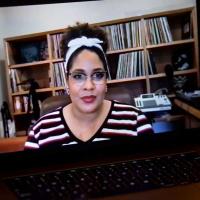 Author Ijeoma Oluo, seen on a computer screen