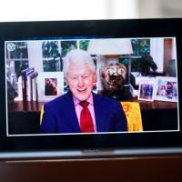 Face on computer screen of President Bill Clinton
