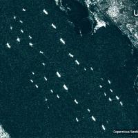 Satellite view of a canal