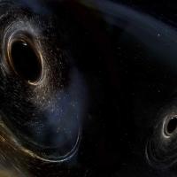Dark space, interrupted by two black holes