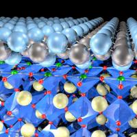 Illustration of blue and grey balls layered over blue diamonds and yellow balls
