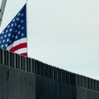 flag at wall