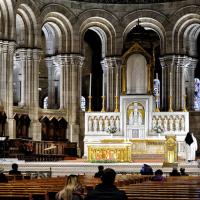 Interior of a very large Catholic church