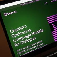 computer screen showing the OpenAI log and text about ChatGPT