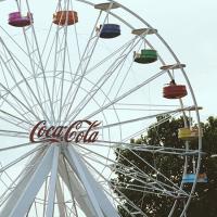 Ferris wheel with Coca-Cola logo in the center