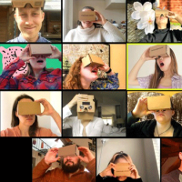  Eleven faces in using cardboard goggles