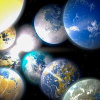 Illustration of colorful planets