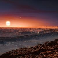 Artist&#039;s rendition of the surface of Proxima b