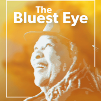  Illustration featuring Toni Morrison and the text &quot;The Bluest Eye&quot;