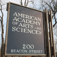 Address sign at the American Academy of Arts and Sciences