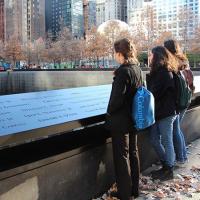 Anthropology students at 9/11 Memorial in NYC