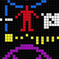 Detail of the visual depiction of the Arecibo message
