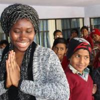 Sujata Singh with students
