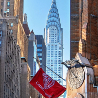  Cornell flag on a building in New York City