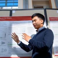  Eric Lei ’20 presents research during the CURB Spring Symposium Forum May 2 in Duffield Hall.