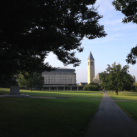 The beautiful view from the Arts Quad on Cornell&#039;s campus.
