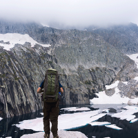 Hiker in mountains