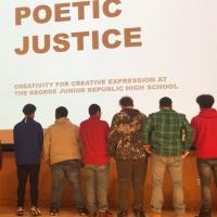 poetry group with local students