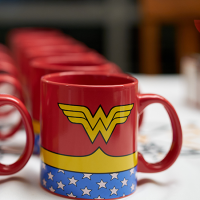 Wonder Woman mug on white table