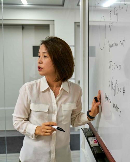 Eun-Ah Kim at whiteboard