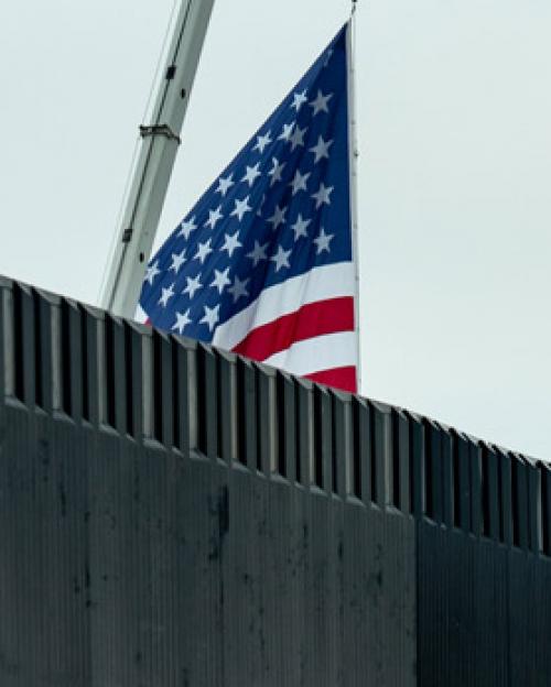 flag at wall