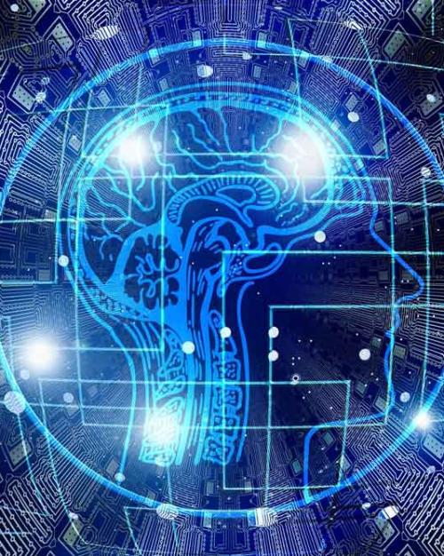 Illustration of neural pathways and circuit boards.