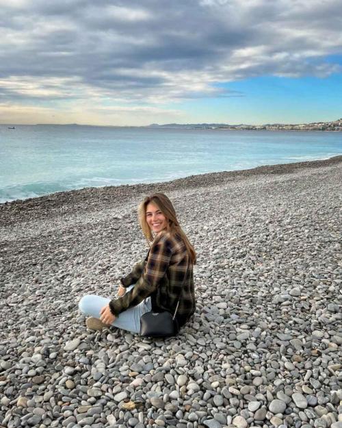 woman on a rocky beach