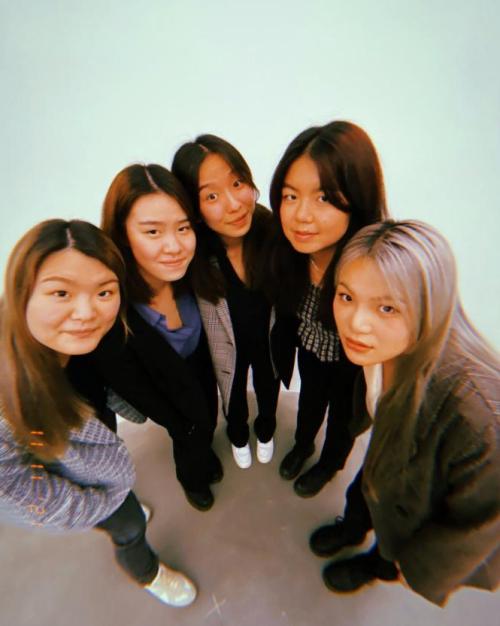 five women in a group