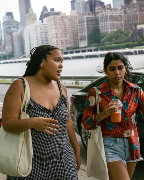 two women walking in new York City