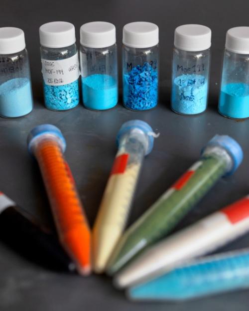 		Vials of colored substances
	